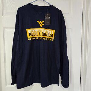 West Virginia Mountaineers Men's Captivating Long Sleeve T-Shirt‎ Navy Sz XL NWT